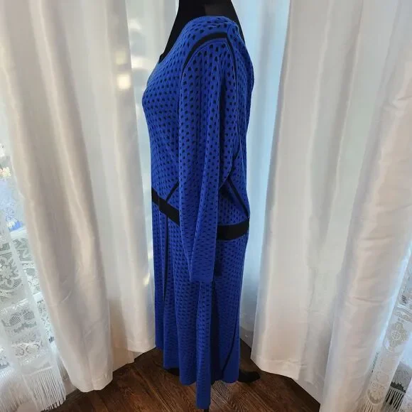 NEW Lane Bryant Womens Sweater Dress Plus Sz 18/20 Black Blue 3/4 Sleeve NWT - Picture 7 of 11
